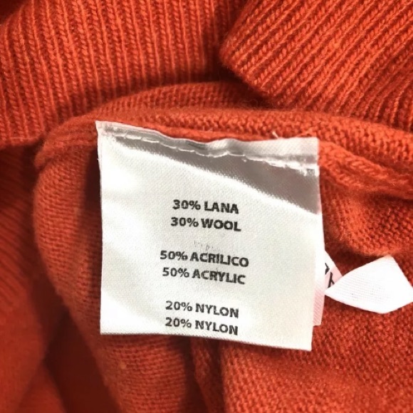 KEEP IN TOUCH Orange Wool Hooded Sweater  Sz L - Picture 4 of 6